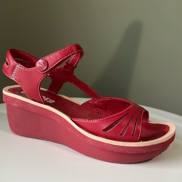 Camper Women's Beetle Ada Wedge Leather Strappy Lightweight Sandal Size 35 US 5 - Picture 3 of 15
